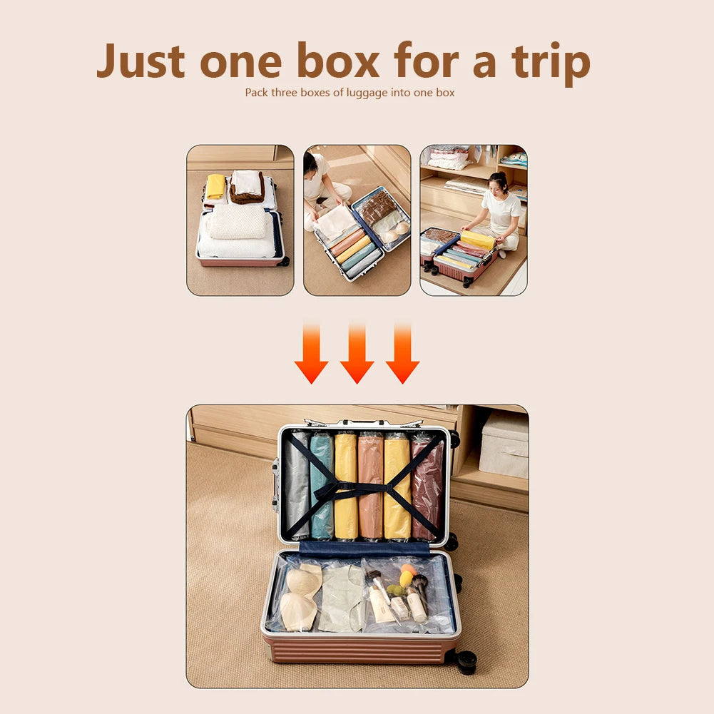 7 Sizes Reusable Vacuum Bags with Electric Pump Vacuum Compression Sealer Bag Mini Vacuum Sealer Machine for Clothes Organizer